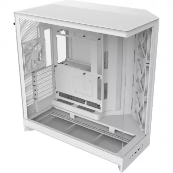 Obudowa PC NZXT H9 Flow Midi Tower Biała — ATX/EATX/Micro ATX/Mini-ITX, 3x140mm przód, 1x120mm tył, 2x3.5 cala i 6x2.5 cala zatoki, szkło hartowane