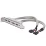 Kabel wspornika gniazda USB 2.0 HighSpeed typ 2xIDC (5pin)/4xUSB A M/Ż szary 0,25m