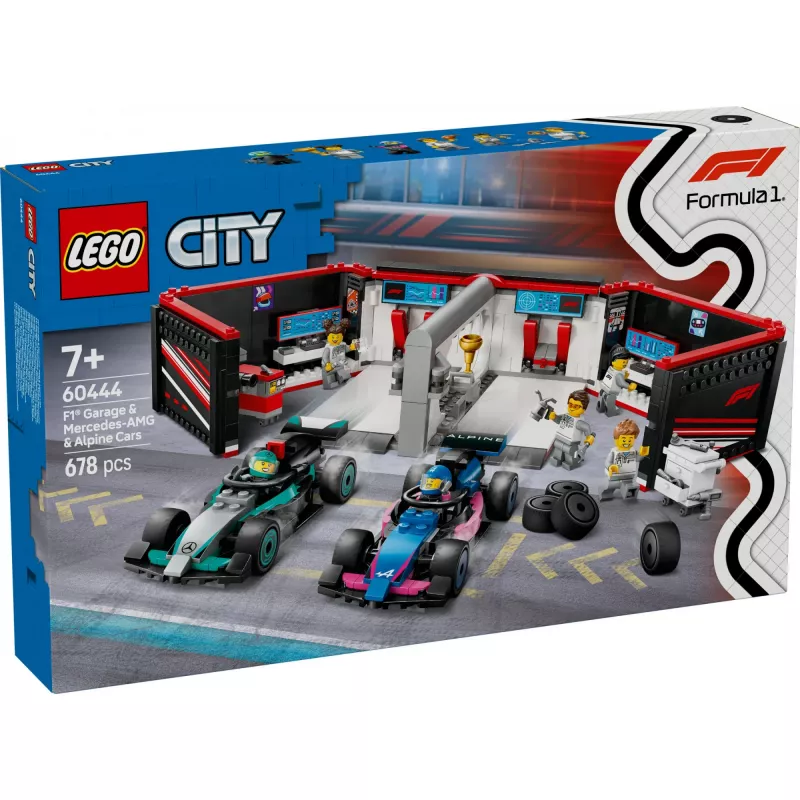 LEGO CITY 60444 F1 Garage & Mercedes-AMG & Alpine Cars