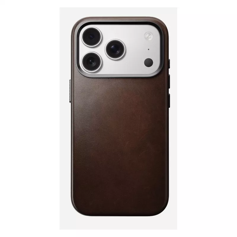 Pokrowiec na telefon Nomad Traditional Leather etui do iPhone 17 Pro, skóra mikrofibra, pasuje do 6,3 cala (16 cm), brązowy