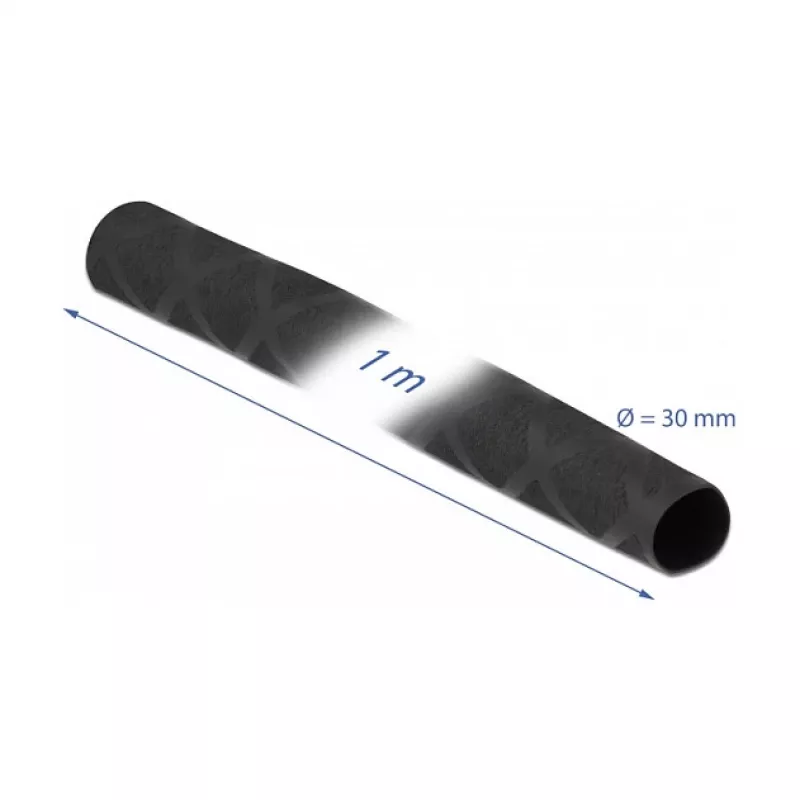 Rura termokurczliwa DeLOCK 19596 ze wzorem X antypoślizgowa 1 m x 30 mm czarna