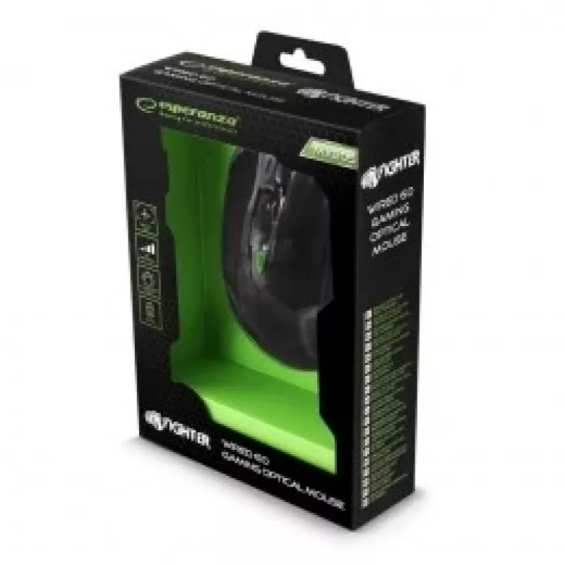 Mysz gamingowa Esperanza MX205 Fighter dla praworęcznych, USB Type-A, optyczna, 2400 DPI