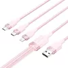 Kabel USB 2.0 A do 3w1 3A Vention CTPPG 1.5M różowy