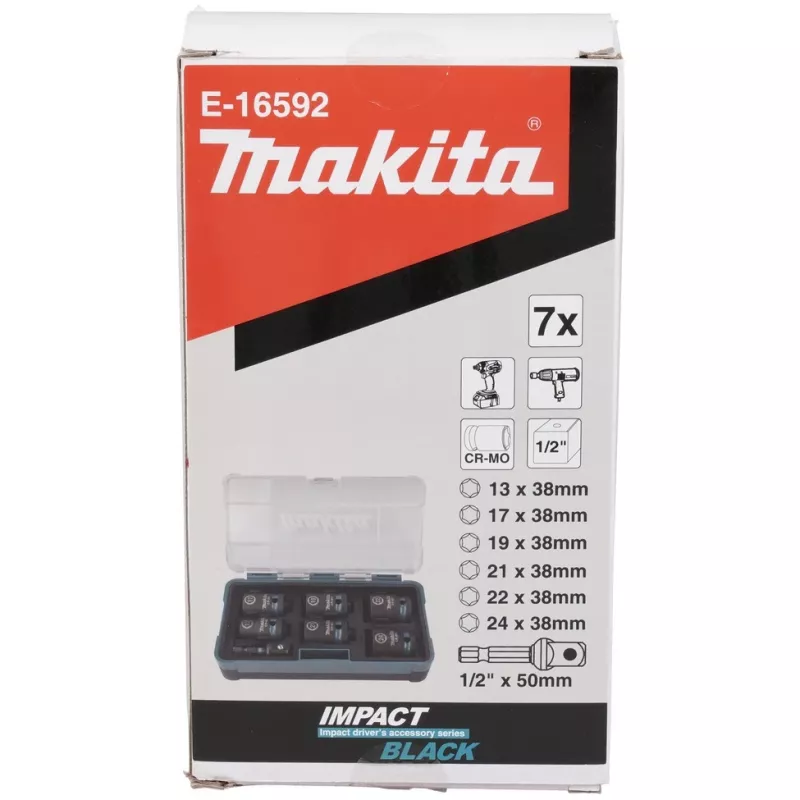 Makita E-16592 zestaw nasadek udarowych Czarny, Turkusowy