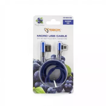 Sbox USB->Micro USB 90 M/M 1.5m USB-MICRO-90BL niebieskiberry Niebieski