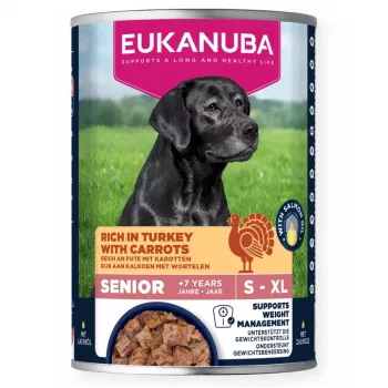 Eukanuba Life Care Senior mokra karma dla starszych psów wszystkich ras, indyk i marchew, puszka 400 g
