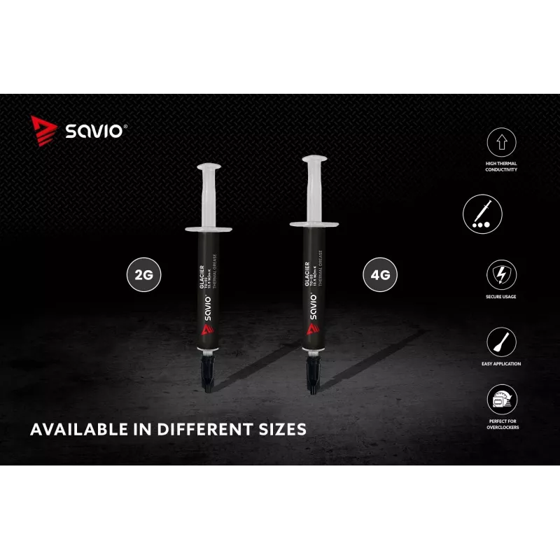 Pasta termoprzewodząca SAVIO TG-03 13,5 W/m·K, 2 g — związek termoprzewodzący