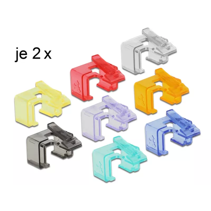 Zacisk kablowy DeLOCK 86420 RJ45 Wielokolorowy 16 szt.