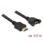 Kabel HDMI DeLOCK 85463 0,5 m Typ A męski na żeński, czarny