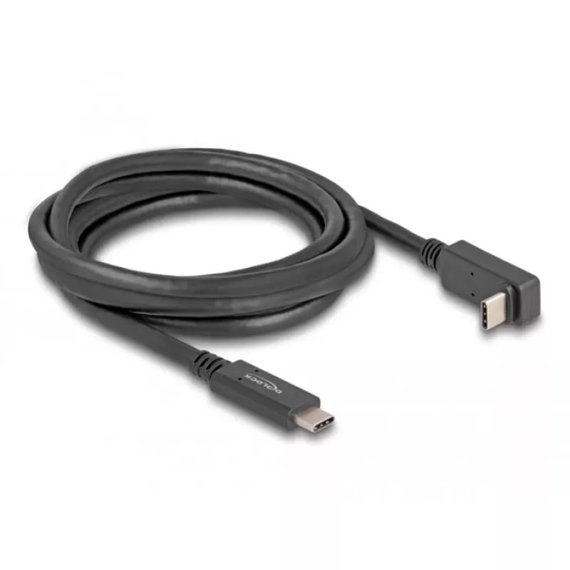 Kabel USB DeLOCK USB Type-C męski na USB Type-C męski kątowy 2m 5Gbps 4K PD 60W