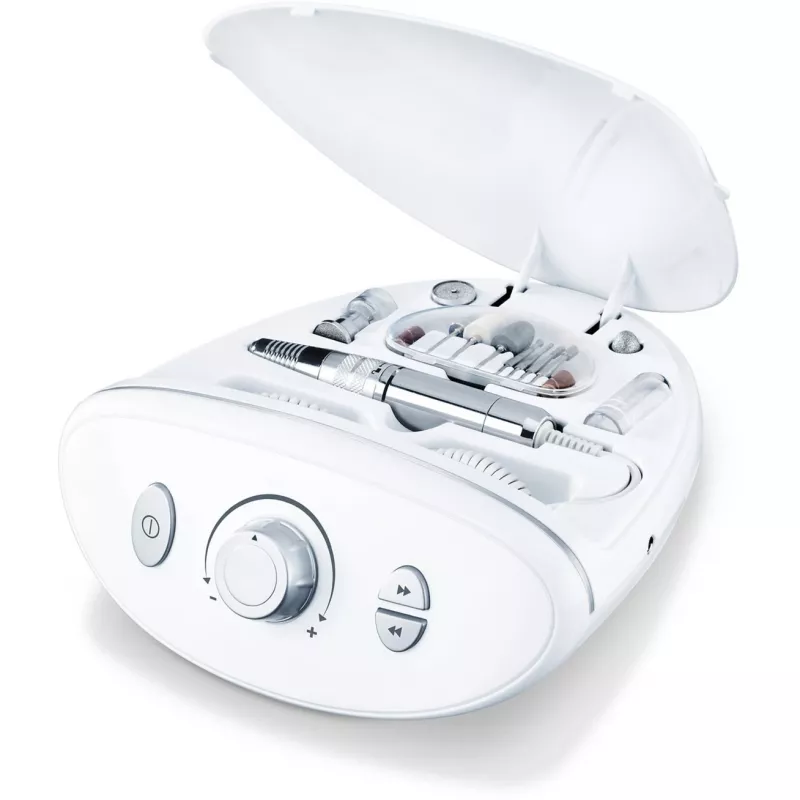 Zestaw do manicure i pedicure Beurer MP 100 do pielęgnacji paznokci — elektryczne urządzenie do manicure/pedicure, białe