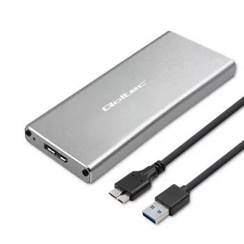 Aluminiowa obudowa QOLTEC 51833 dla dysku M.2 SSD, SATA na USB 3.0, obsługa do 2 TB