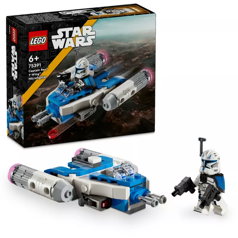 LEGO Star Wars Captain Rex Y-Wing Microfighter Kolekcjonerski Statek Kosmiczny z Wojsk Klonów z Minifigurką Postaci dla Chłopców od 6 Lat