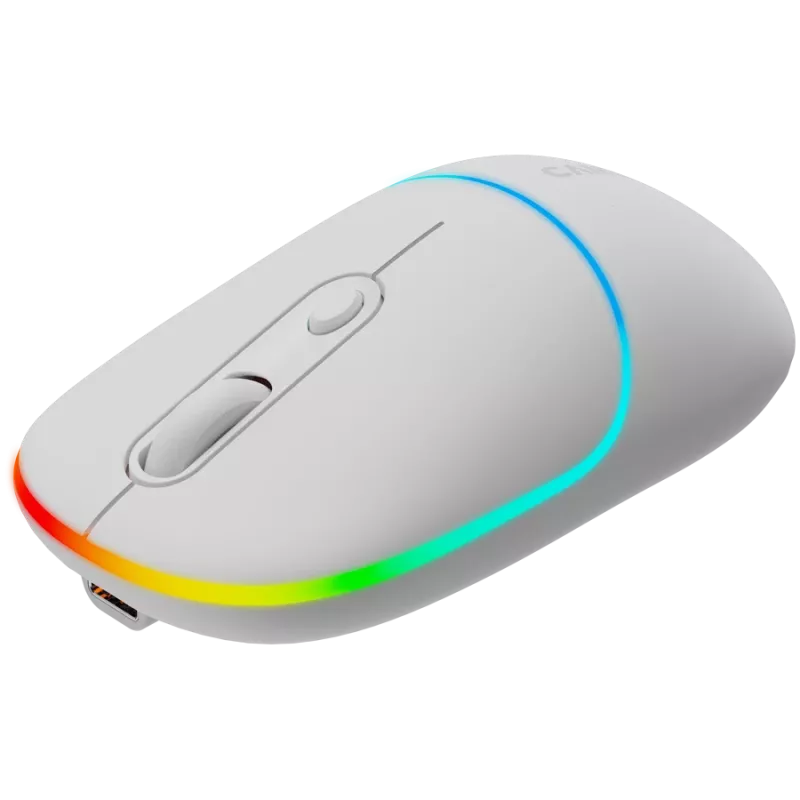 Canyon MW-22 CNS-CMSW22SW Mysz – 2 w 1 Bluetooth/2,4 GHz – optyczna – 800/1200/1600 DPI – 4 przyciski – podświetlenie RGB – ładowalna – Śnieżnobiała