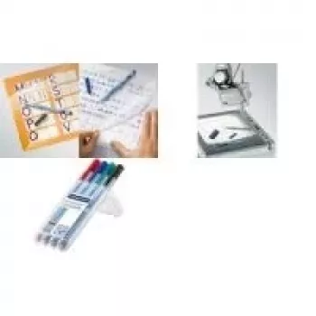Markery Staedtler Lumocolor correctable M 4 szt. Czarny Niebieski Zielony Czerwony