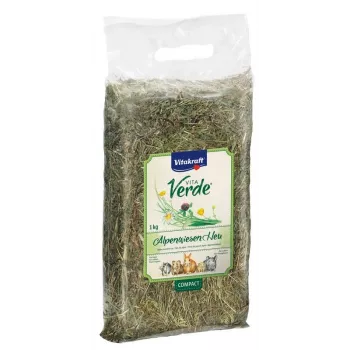 Siano paszowe Vitakraft VitaVerde Łąka alpejska 1 kg — siano dla gryzoni, dla małych zwierząt, smak trawy, bez konserwantów
