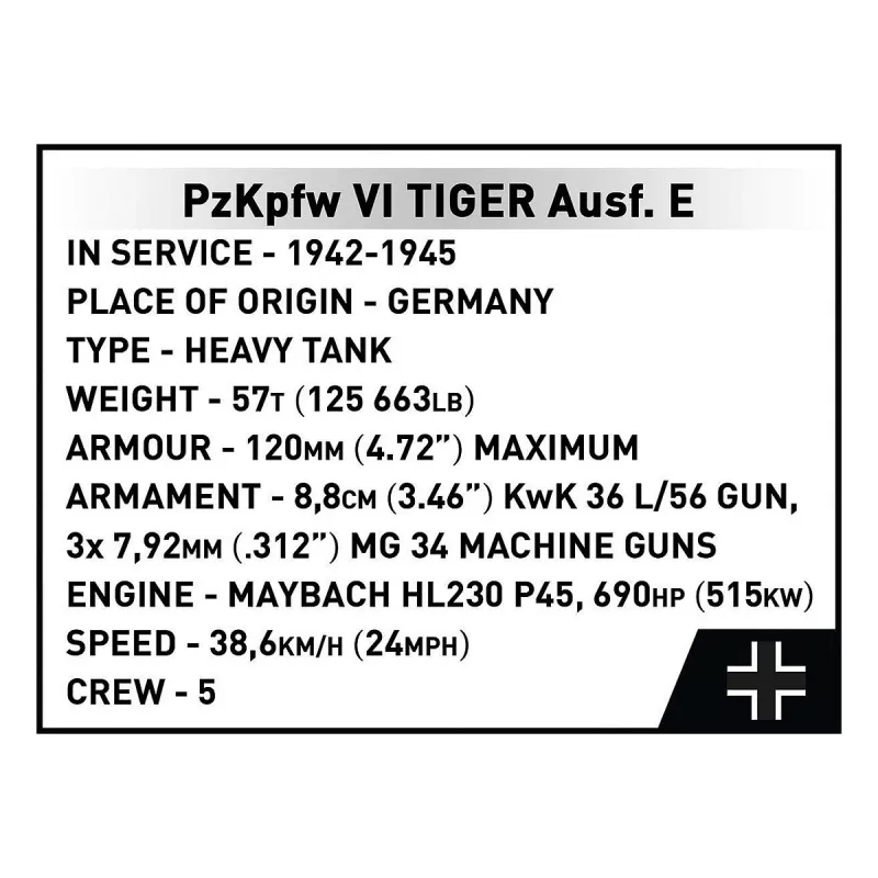 Building set Cobi PzKpfw VI Tiger Ausf. E - Executive Edition, 8000 elementów, plastik, wiek 12+