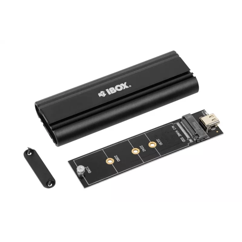 Obudowa SSD IBOX HD-07 na 1 dysk M.2, USB 3.2 Gen 2 (10 Gbit/s), USB-C, czarna