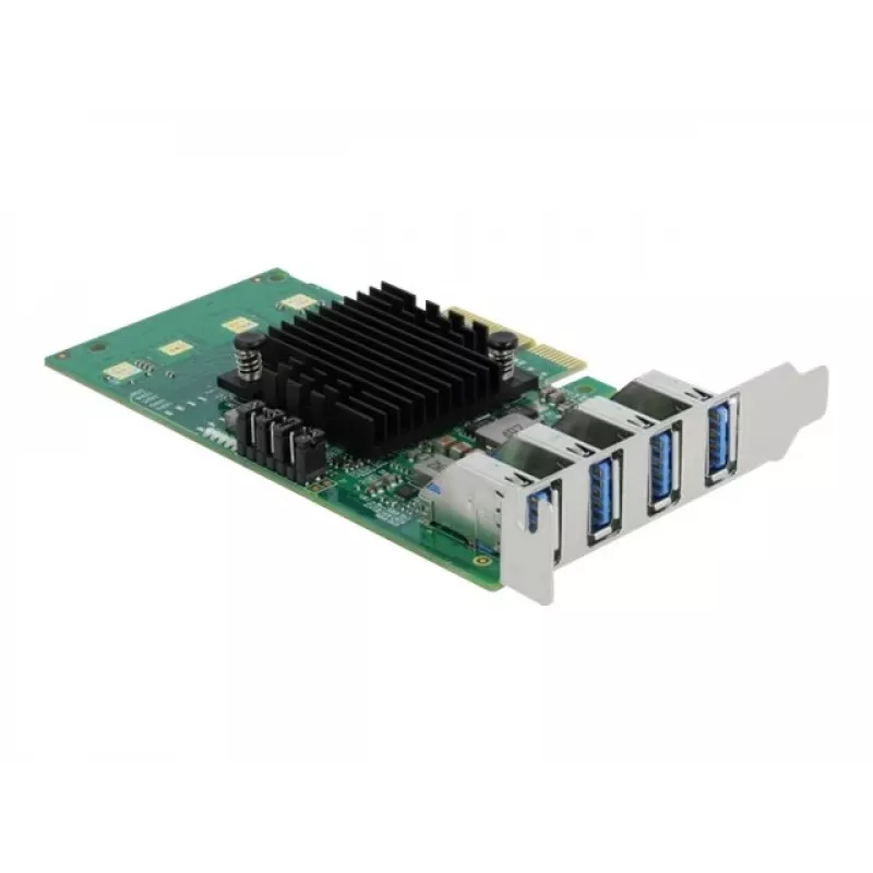 Karta DeLOCK PCI Express x4 do 4 x zewnętrznych USB 3.0 Quad Channel - niski profil