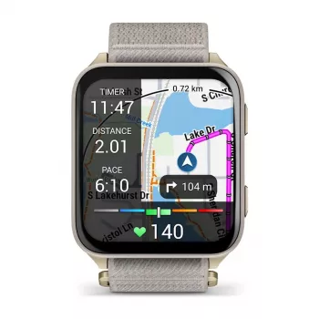 Smartwatch GARMIN Venu X1 — 5,08 cm (2 cale) AMOLED 448×486 px, ekran dotykowy, Wi‑Fi, GPS, pasek nylonowy, 34 g