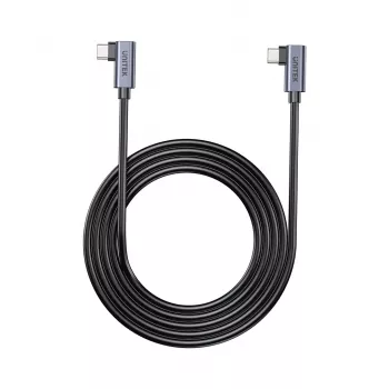 Kabel USB-C Unitek C14147ABK01-1M, 1 m, złącza kątowe 90°, USB PD 3.0 100W, dane 480 Mbps, czarny