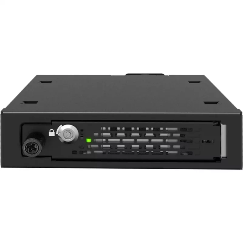 ICY DOCK - ToughArmor EX - MB491V5K-B - 2,5 U.2/U.3 NVMe SSD PCIe 5.0 Laufwerksgehäuse für externen 3,5-Schacht mit Schloss und Rändelschrauben-Design