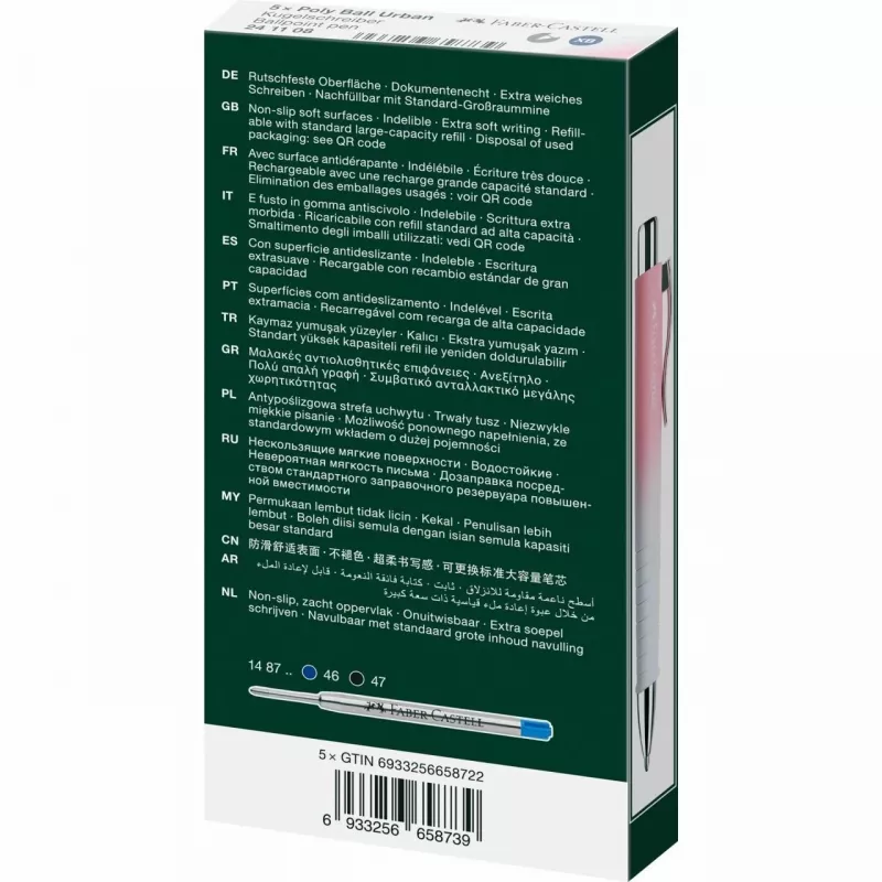 Długopis wysuwany z klipsem Faber-Castell 241108 niebieski różowy biały