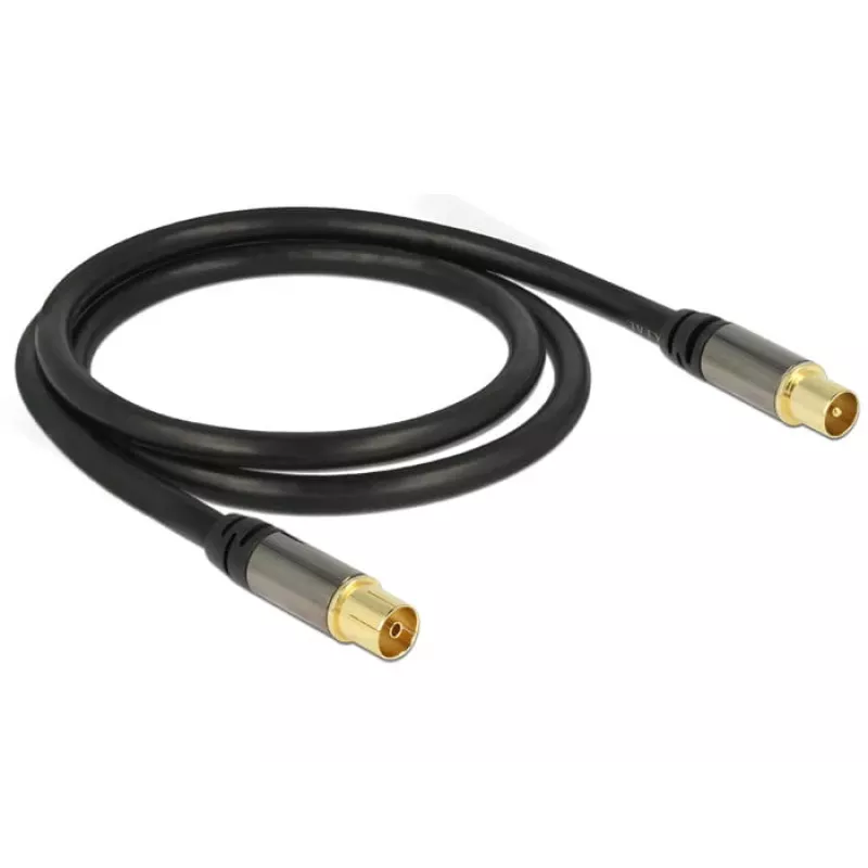 Kabel koncentryczny RG-6/U DeLOCK 88922 1 m IEC Czarny