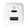 Ładowarka Baseus CCGAN2L-B02 Wewnętrzna AC Szybkie Ładowanie 20V 1xUSB 1xType-C Biała