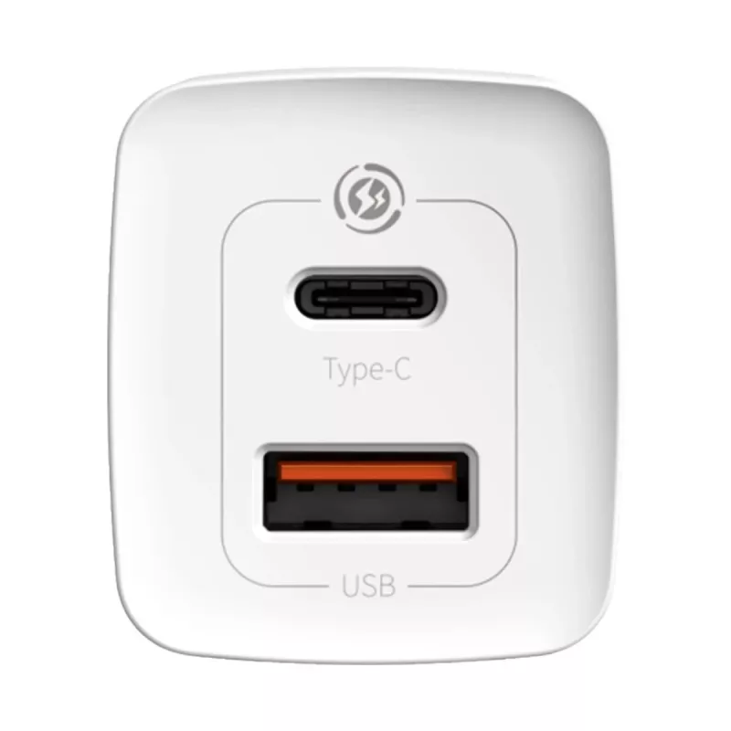 Ładowarka Baseus CCGAN2L-B02 Wewnętrzna AC Szybkie Ładowanie 20V 1xUSB 1xType-C Biała