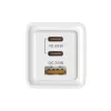 Ładowarka sieciowa SAVIO LA-07 GaN 65W, USB, QC4.0+, PD 3.0, Biała