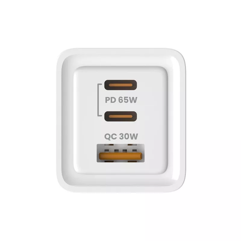 Ładowarka sieciowa SAVIO LA-07 GaN 65W, USB, QC4.0+, PD 3.0, Biała
