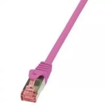 Logilink PrimeLine - Kabel krosowy - RJ-45 (M) - RJ-45 (M) - 1 m - SFTP, PiMF - CAT 6 - gładki, bezhalogenowy - różowy (CQ2039S)