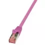 Logilink PrimeLine - Kabel krosowy - RJ-45 (M) - RJ-45 (M) - 1 m - SFTP, PiMF - CAT 6 - gładki, bezhalogenowy - różowy (CQ2039S)