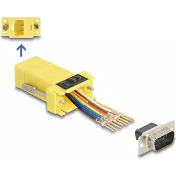 DeLOCK Zestaw montażowy D-Sub 9 pin męski na RJ45 żeński biały VGA RJ-45