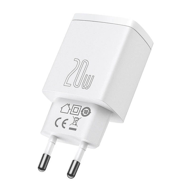 Ładowarka sieciowa Baseus Compact 1x USB-A + 1x USB-C 3A, kompaktowa ładowarka podróżna