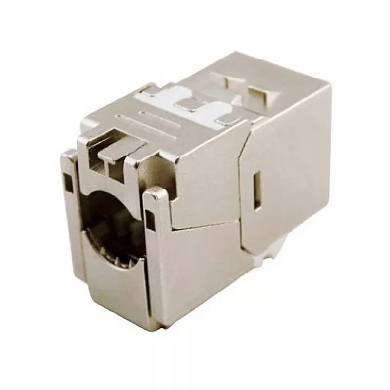 Ekranowane złącze keystone cienki Kat.6A, EQUIP 767223, bez narzędzi, RJ-45, płaskie, srebrne, 8 szt.
