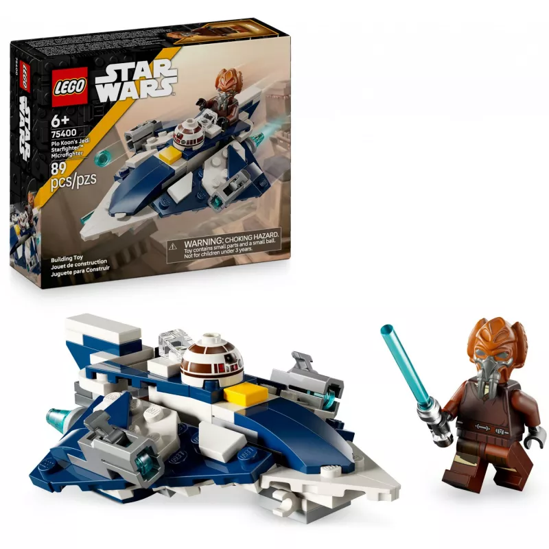 LEGO Microfighter Star Wars Plo Koon's Jedi Starfighter 75400 — 89 elementów, 1 minifigurka, wiek 6+