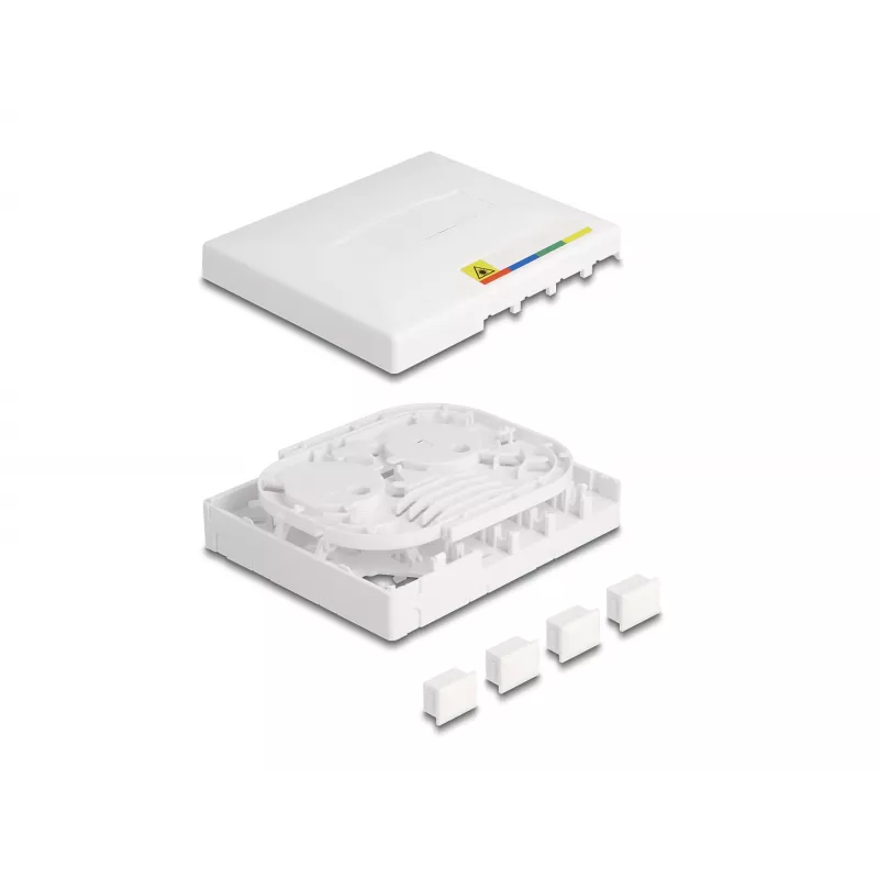 DeLOCK Optical Fiber Connection Box FTTH do montażu na ścianie 4 x SC Simplex LC Duplex biały