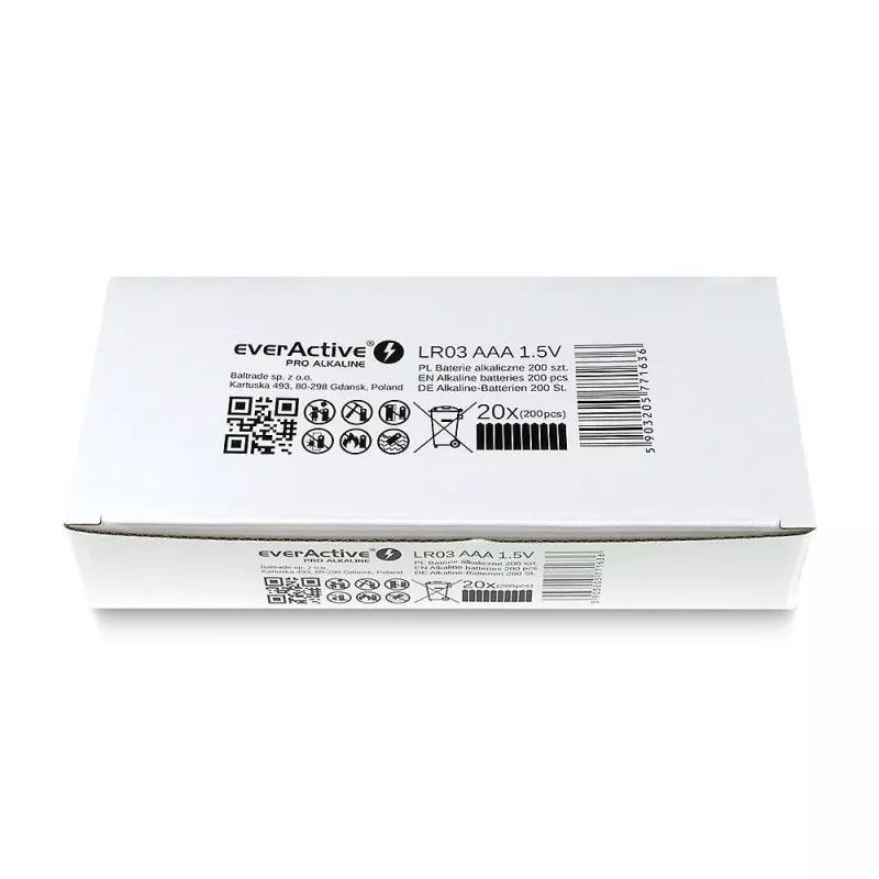 Bateria alkaliczna jednorazowa everActive LR0310PAK AAA 1,5V 1250 mAh w opakowaniu 10 szt.
