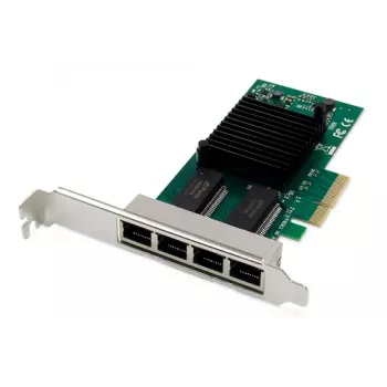 DIGITUS Karta sieciowa 4-portowa Gigabit Ethernet, RJ45, PCI Express, Intel I350