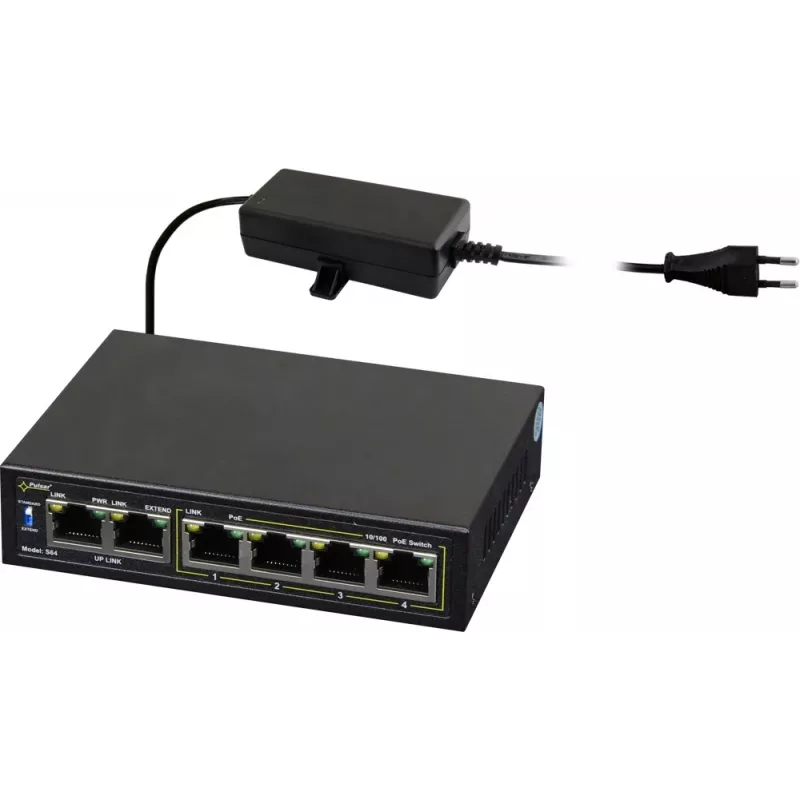 Przełącznik sieciowy PULSAR Switch POE Pulsar S64 4 porty 2 uplink