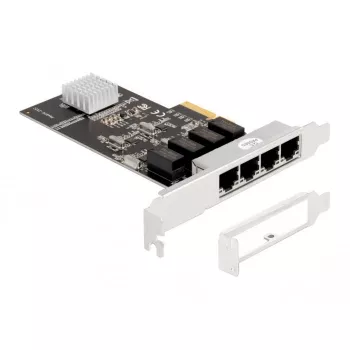 DeLOCK PCI Express x4 Karta 4 x RJ45 Gigabit LAN RTL8111 - PCIe - RJ-45 - PCIe 2.0 - Srebrny - PC - Windows 10 - Windows 11 - Windows 8.1 (88618)
