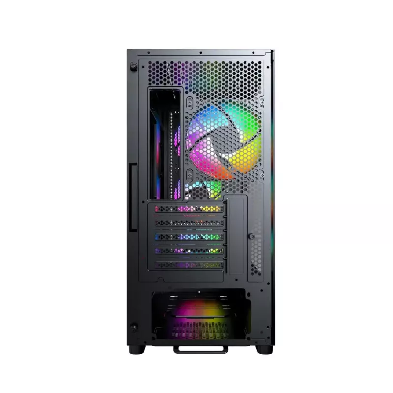Montech X5M (B) Obudowa PC Micro Tower — Micro‑ATX/Mini‑ITX, 3x120mm przód, 1x120mm tył, obsługa zasilacza ATX, 2x3,5 cala + 4x2,5 cala, Czarna