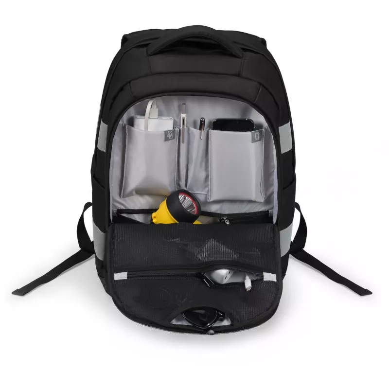 Plecak DICOTA Hi-Vis V2 Czarny 320x220x455mm PET TPU