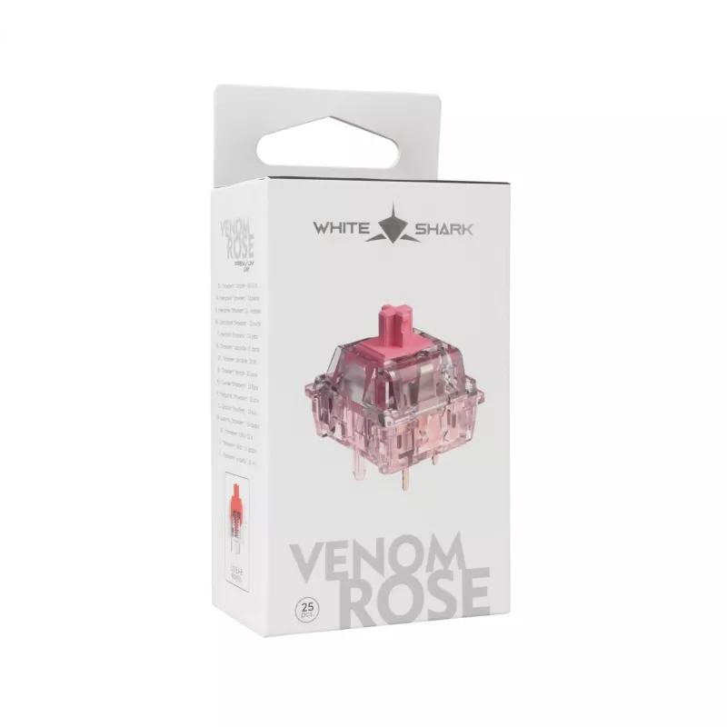 White Shark Venom Rose mechaniczne przełączniki klawiatury, 25 szt.