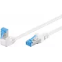 Goobay CAT 6A kabel krosowy 1x 90° angled, S/FTP (PiMF), biały, 0.25 m - latch tab top, LSZH bezhalogenowy, miedź (51562)