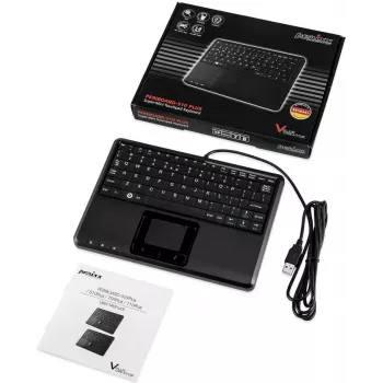 Klawiatura Perixx PERIBOARD-510H Plus USB Hiszpańska Czarna (PERIBOARD-510 H PLUS ES)