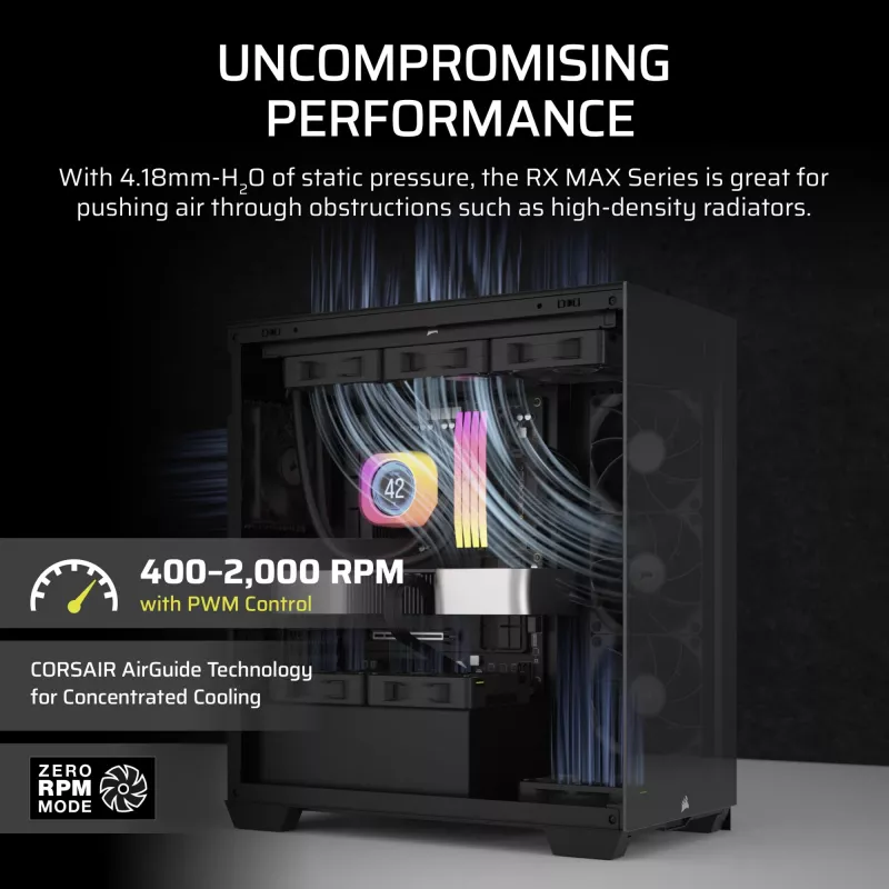 Corsair iCUE LINK RX120 MAX 120mm Wentylator Obudowy - Czarny