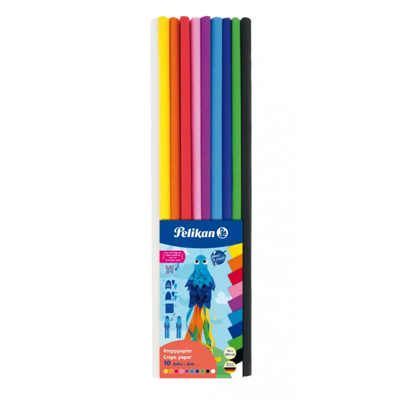 Bibuła karbowana Pelikan 101622 Wielokolorowa 500 mm 10 arkuszy